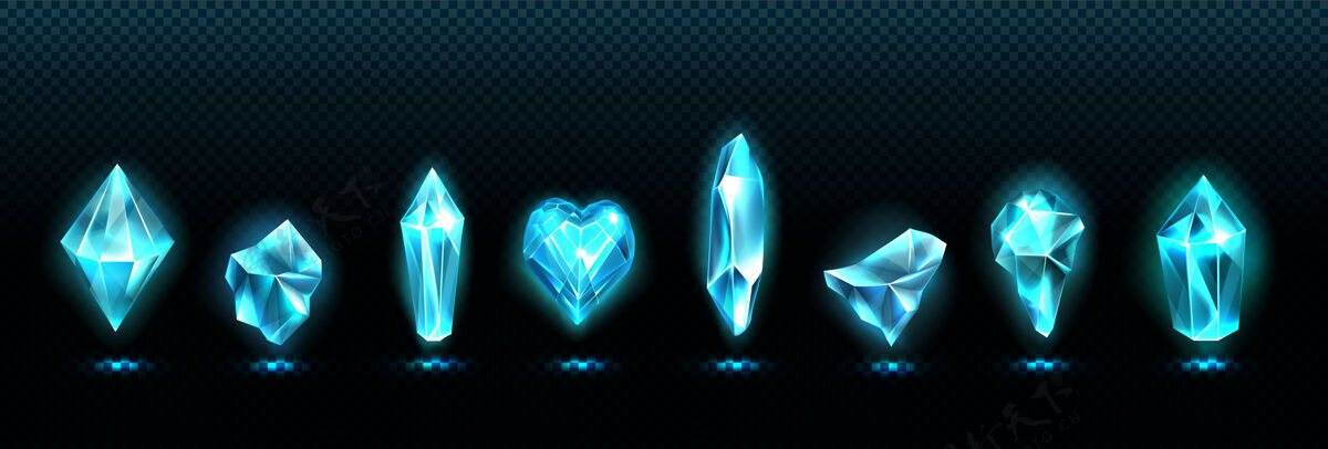 棱镜珍贵的祖母绿宝石 闪亮的蓝色玻璃水晶魔术多边形豪华
