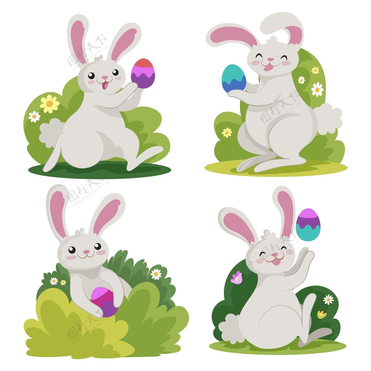 手绘手绘复活节兔子系列分类帕斯卡节日