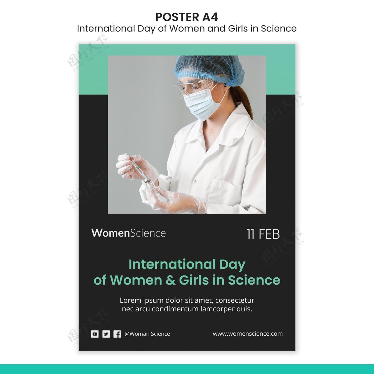 模板科学妇女节海报模板印刷模板庆典传单