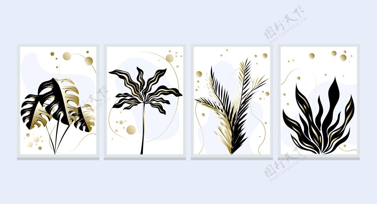 黄金金色植物封面系列模板植物企业