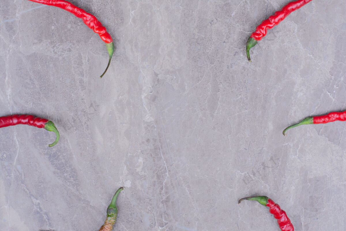 蔬菜红辣椒孤立在大理石表面产品素食甜味