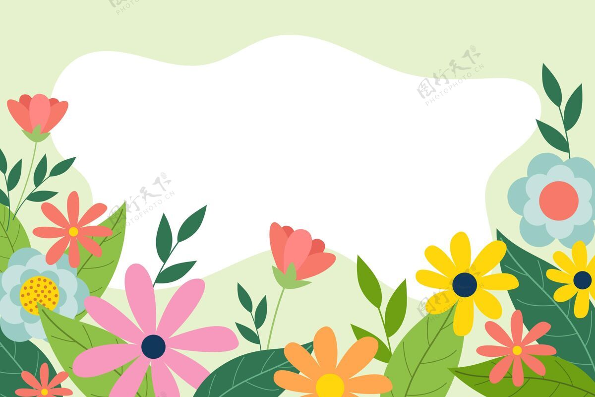 花朵平面设计春季背景装饰平面设计春天花朵