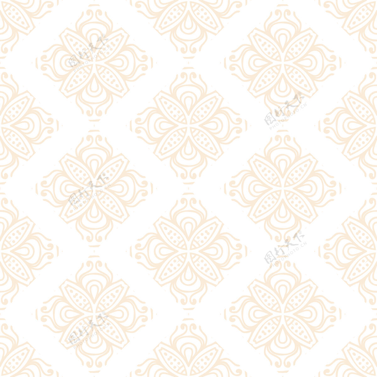 曼荼罗豪华装饰曼荼罗设计无缝图案金色几何装饰阿拉伯
