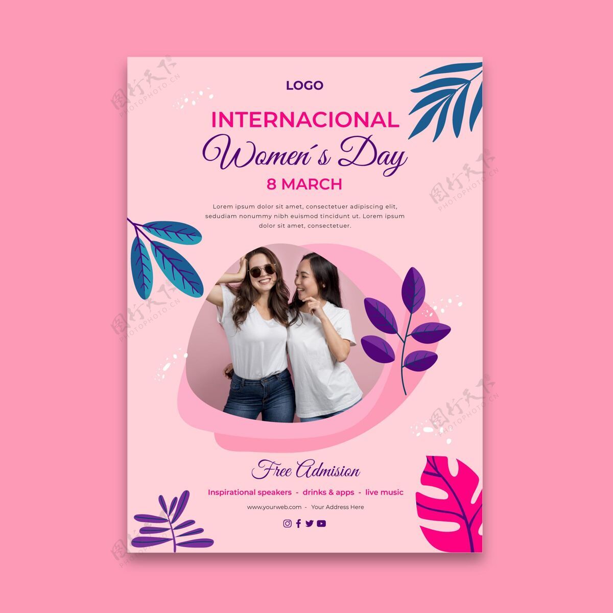 女性国际妇女节海报国际妇女节准备打印节日
