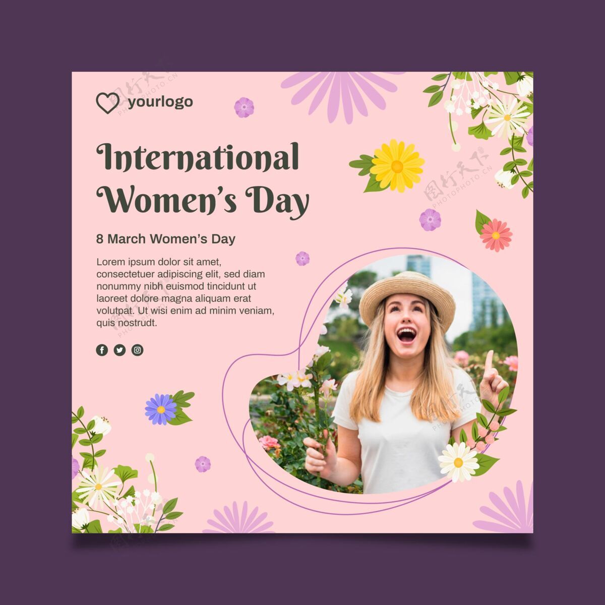 妇女节国际妇女节传单传单模板广场