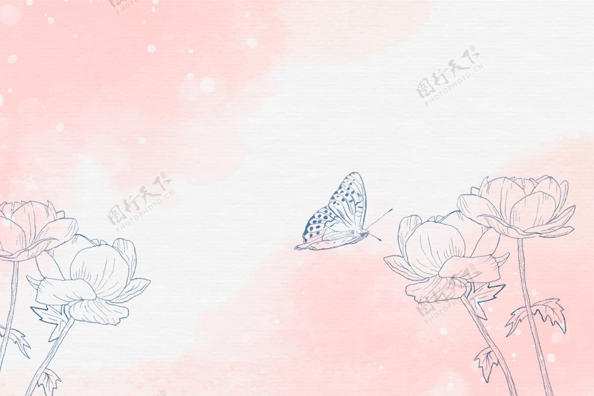 纹理水彩花卉背景花卉水彩手绘