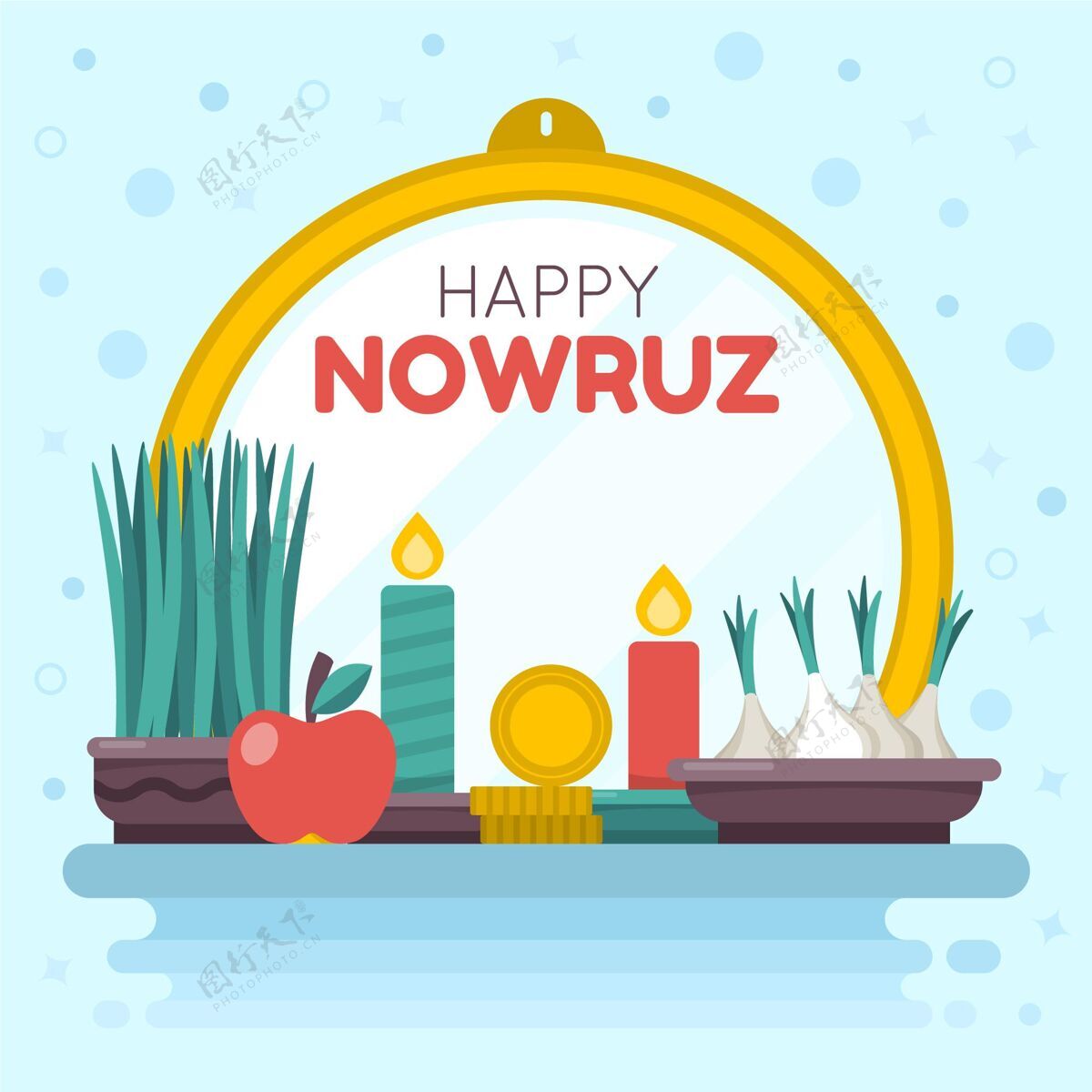 传统快乐诺鲁兹伊朗事件平面插图平面伊朗伊朗