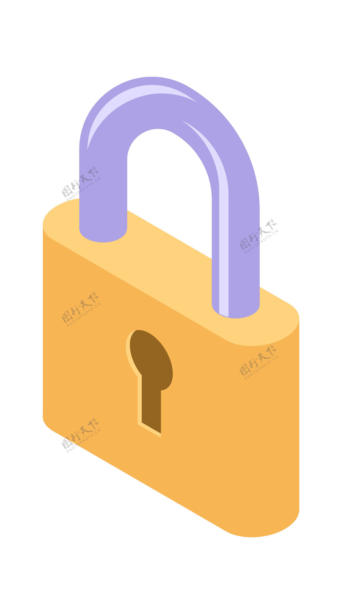 锁锁等距图标隔离矢量插图 保护和安全符号加密网站摘要