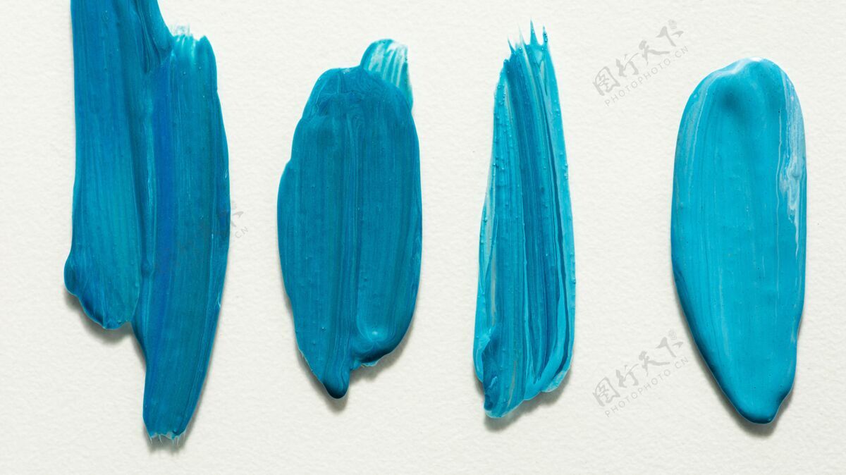 质地平面铺设的创意蓝色油漆刷笔划的表面笔划稠度油漆