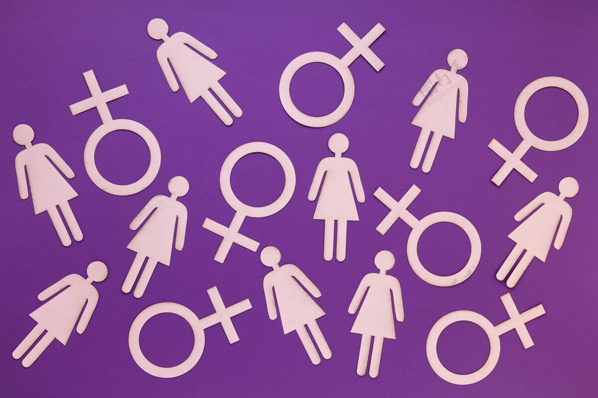 女权主义妇女节女性标志顶视图妇女和女孩节平等妇女节