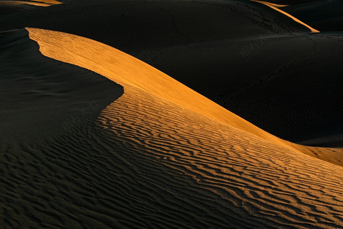 沙漠美丽的沙丘照片自然海滩黄色