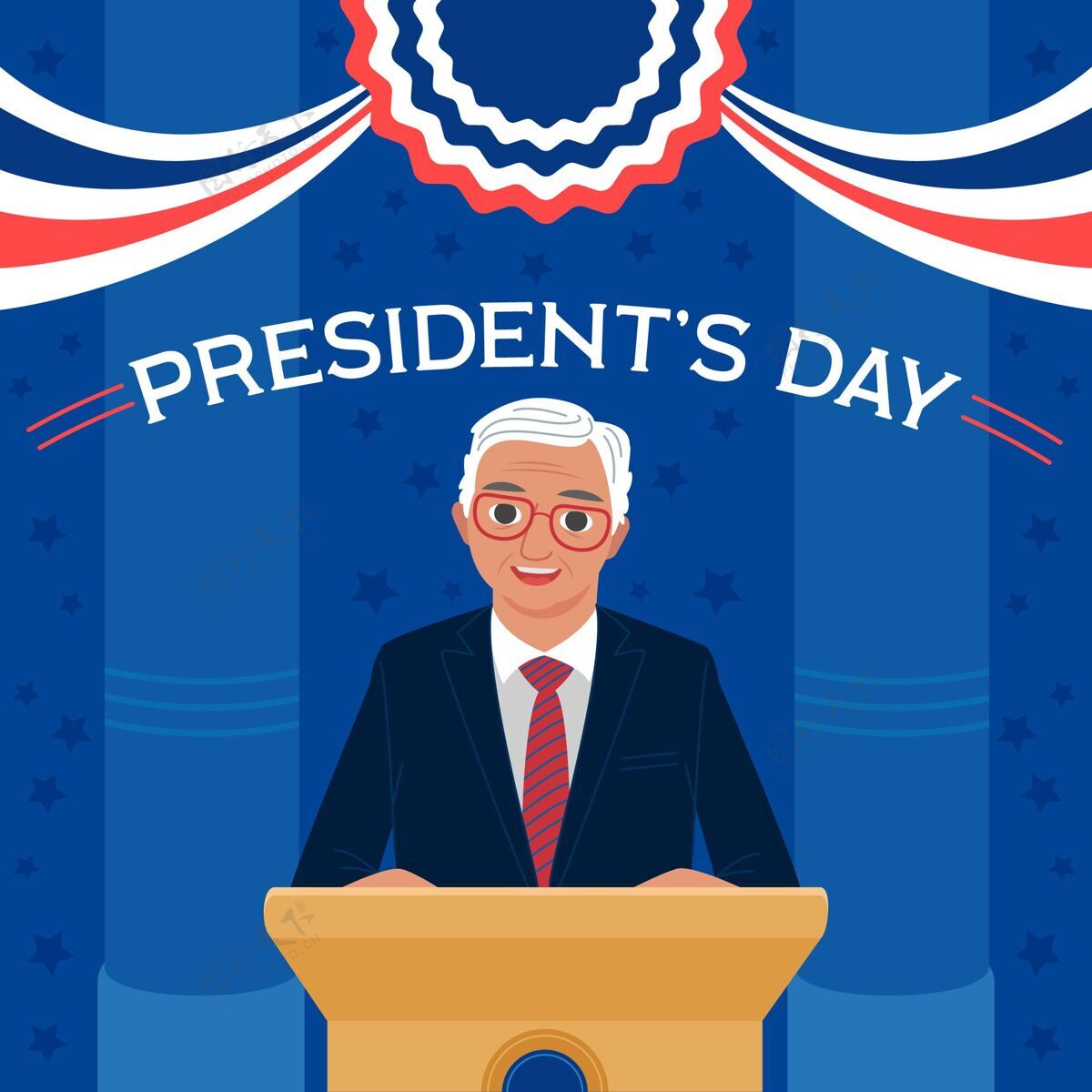美国平面设计总统日政治活动平面