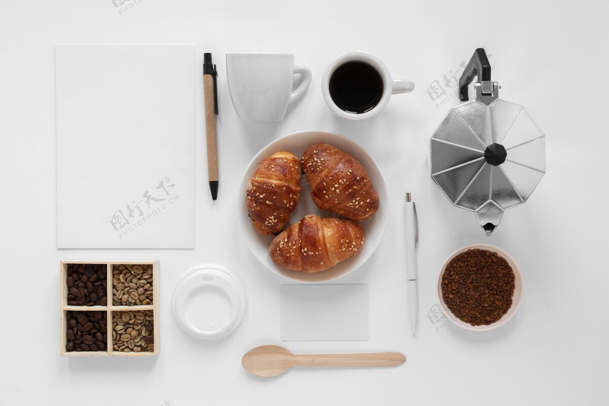 饮料咖啡概念模型俯视图美味品牌平面