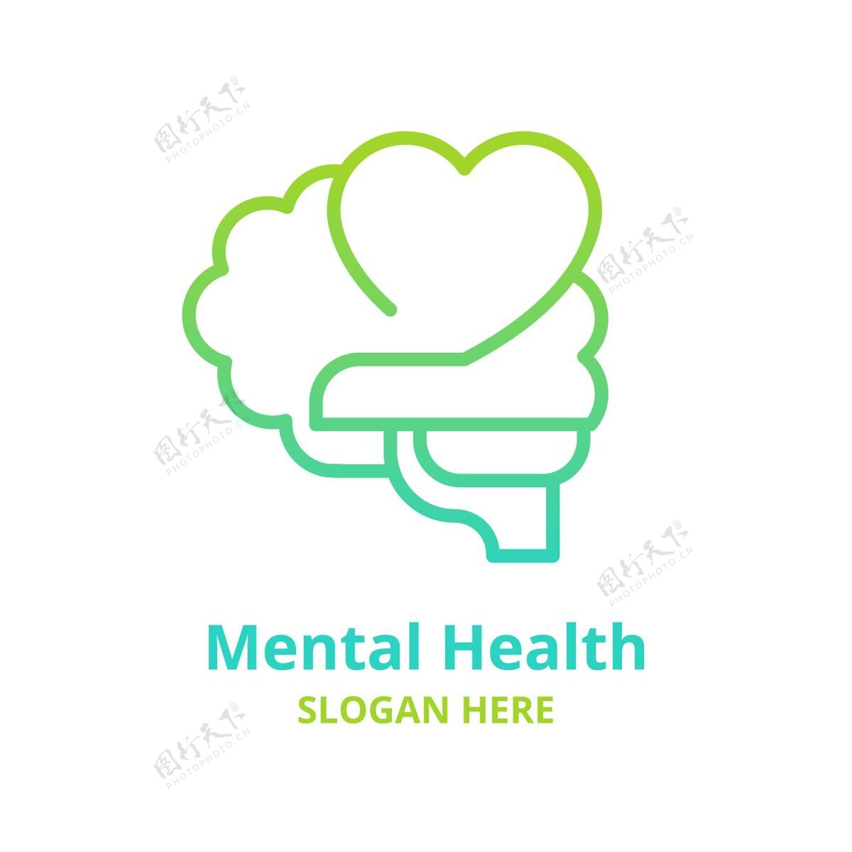 心理梯度心理健康标志模板心理学Logo模板Logotype