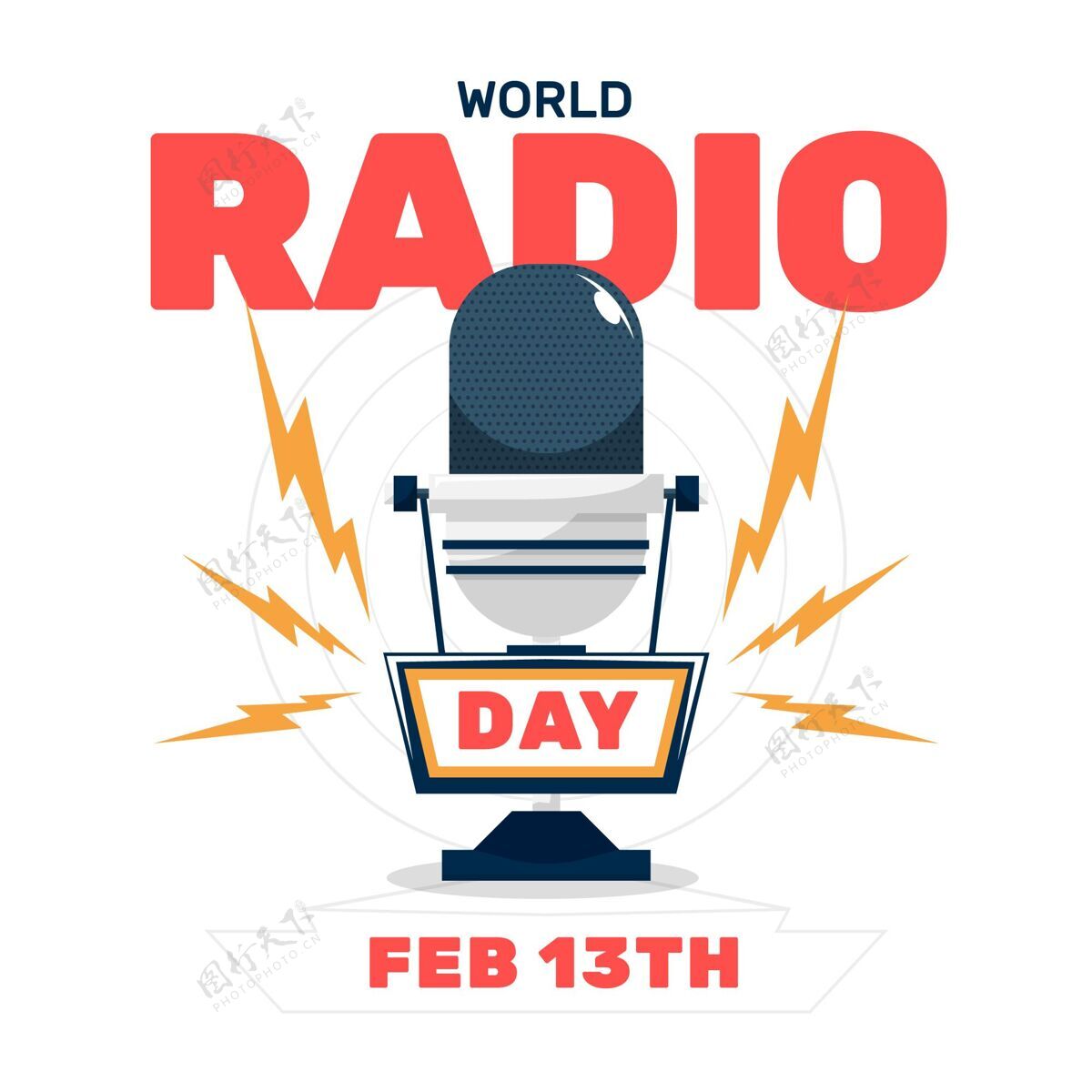 通信平面设计世界电台日背景设计世界声音
