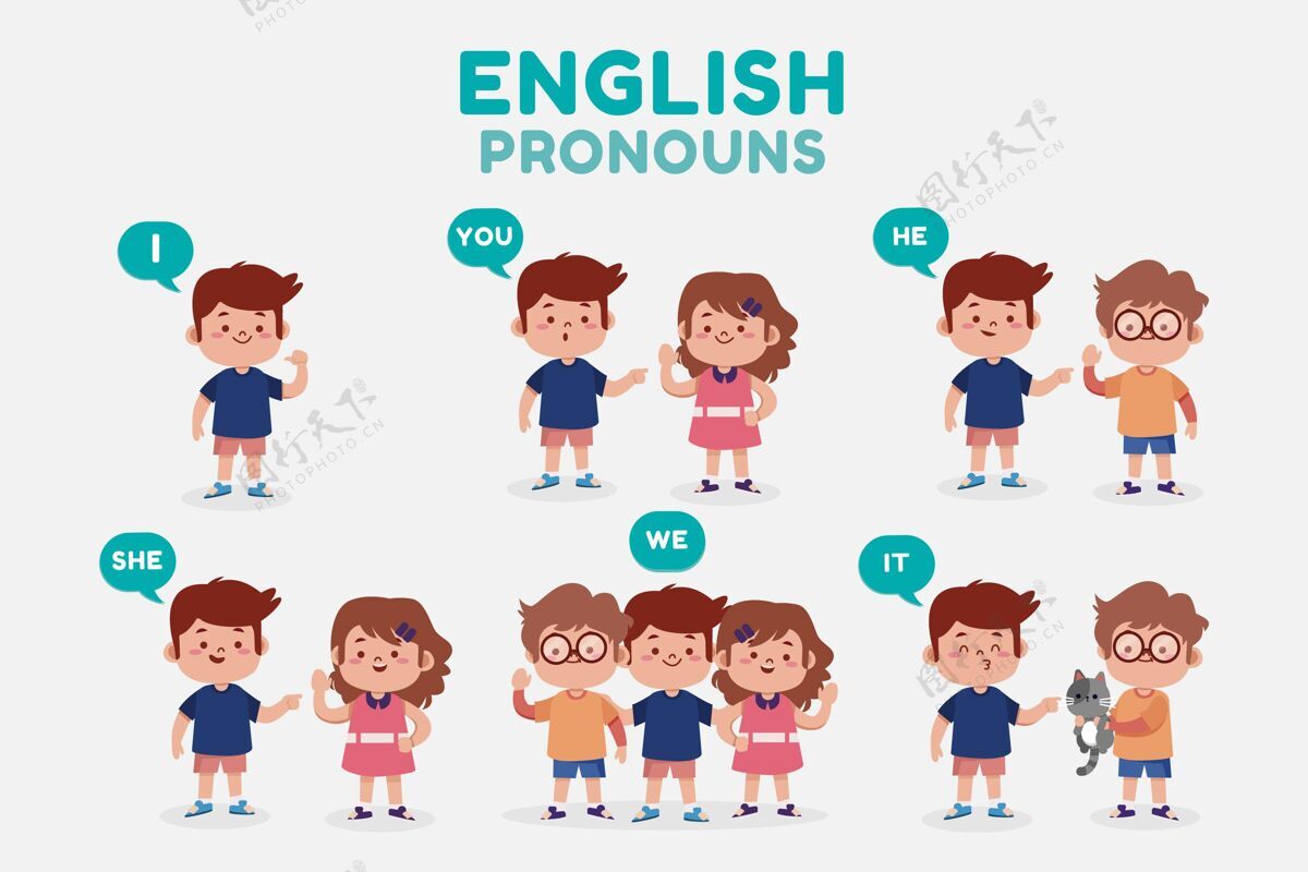 学习儿童英语主语代词知识孩子孩子