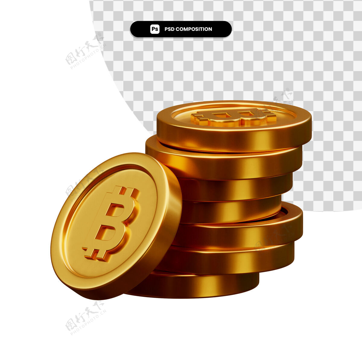 硬币一堆金币在3d渲染隔离银行3d商业