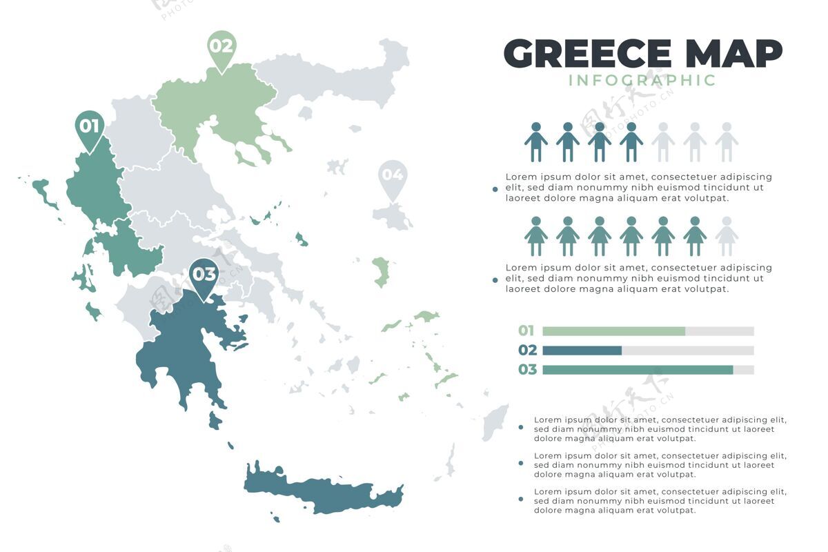 信息手绘希腊地图信息图地图数据选项
