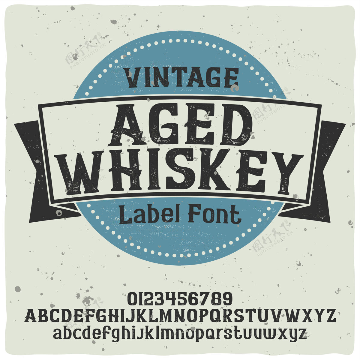 波旁酒复古标签字体命名威士忌良好的手工字体威士忌排版风格