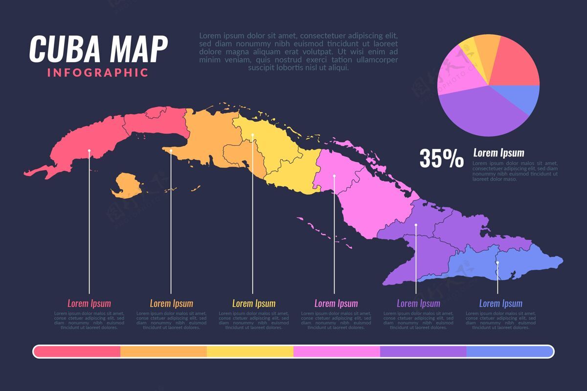 设计平面设计古巴地图信息图数据演示古巴